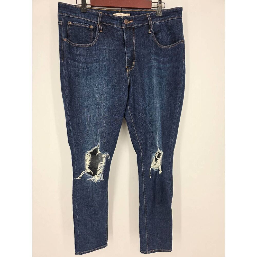 Levi's Women's 721 High Rise Stretch Denim Distressed Skinny Blue Jeans Size‎ 33